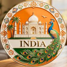India Taj Mahal Fridge Magnet, A Peacock Garden Keepsake Of Timeless Romance For Quiet Kitchen Daydreams For All Metal Surfaces Throughout The Home - A - View 1