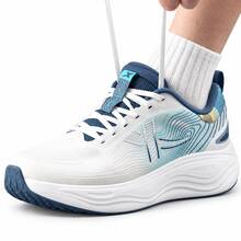 XTEP New Men's Cloud 5.0 Breathable Mesh Comfortable Cushioning Training Running Shoes - White/Blue-green - View 4