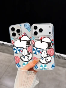 Miniso Official Snoopy Transparent Full Coverage Phone Case Compatible With IPhone 17 Pro Max, 17, 16 Pro Max, 15 Pro Max, 16 Pro Max, 14, 13, 12, 11, 14 Pro, 15 Plus, 12 Pro, 16 Plus, XS, 14 Pro Max, 13 Pro And Other Models, Cute Cartoon Print - Clear - View 1