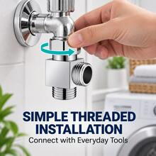 1 In 2 Out Angle Valve Water Separator, Kitchen Faucet Splitter Adapter For Dishwasher Washing Machine, Dual Outlet Water Diverter - Multi-color - View 1