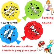4pcs 7 Inch Inflatable Fart Cushion/Pad, Suitable For Adult Pranks, Simulates Farting Sound, Top Choice Gift For Christmas Party - Multicolor - View 3