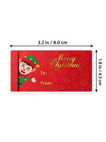 1 buah Stiker Label Hadiah Natal Kartun Meriah untuk Dari Kepada, Label Hadiah Liburan, Pembungkus Hadiah, Segel Kotak, Perlengkapan Dekorasi Kemasan Pesta - MultiWarna - View 5