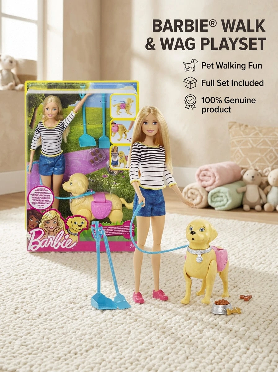 Mattel Barbie Walk And Potty Pup Doll DWJ68 - Multicolor - View 1