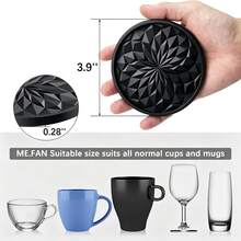 6pcs Thick Solid Color Round Silicone Coaster Set With Storage Rack, Minimalist Non-Slip Heat-Resistant Coasters, Reusable Table Mats, Suitable For Dining Table, Cafe, Picnic, Birthday And Holiday Party - Multicolor - View 5