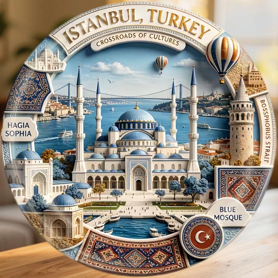 Istanbul Turkey Fridge Magnet, Bringing Bosphorus Stories And Historic Mosque Views Into The Kitchen For All Metal Surfaces Throughout The Home - A - View 1