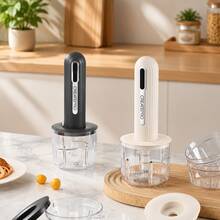 CREATEPRO Electric Rechargeable Multi-Function Food Processor, Built-In 1300mAh Battery, Handheld Stick Design, Multi-Capacity Combination Chopper, One-Touch Quick Blending For Meat And Vegetables, Portable Labor-Saving Kitchen Cooking Tool - Multicolor - View 7