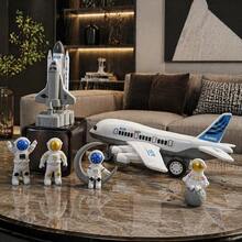 Large White Passenger Plane Space Rocket Launcher Aircraft Astronaut Space Shuttle Model Figurine Children Boys Toy Boys Model Collection Birthday Gift Halloween Christmas Gift - White - View 12