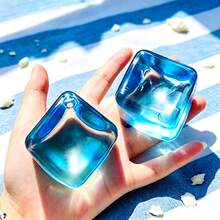 1pc Glitter Ice Cube Malt Squishy Stress Relief Toy, Soft Slow Rebound Fidget Toy, Suitable For Children, Teens, Sensory Autism ADHD Relaxation Squeeze Toy, Party Favor, Classroom Prize, Exchange Gift, School Reward, Random Color - Multicolor - View 3