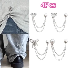 2/4/6/8/10Pcs Multi-Functional Clothing Clips, Suitable For Hemming, Metal Star, Heart, Bow Shirt, Pants, Clasp, Decoration, Long Jeans Leg Cuff Button Chain Magnetic Buckle, Clothing Accessories - Multicolor - View 36