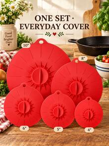 5pcs Silicone Bowl Lids, Microwave Reusable Covers, Multiple Sizes, Suction Seal Silicone Lids Suitable For Bowls, Cups, Plates, Pots And Pans, Prevent Food Splatter During Microwave And Stove Cooking. Kitchen Utensils, Kitchen Accessories. - Multicolor - View 10