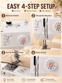 SOKANY Mini Electric Sewing Machine, Portable Electric Sewing Machine, Multi-Function Home Sewing Machine, Adjustable Speed, 12 Stitches, Suitable For Parents, Beginners And Craft Enthusiasts, Lightweight And Easy To Carry - View 10