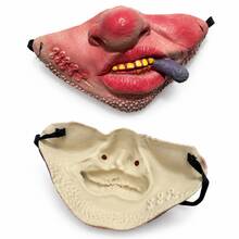 Funny Pet Muzzle Mask PU Material Flame Red Lips Pipe Shape Muzzle Mask Halloween, Christmas Party Pet Funny Prop - Multicolor - View 14