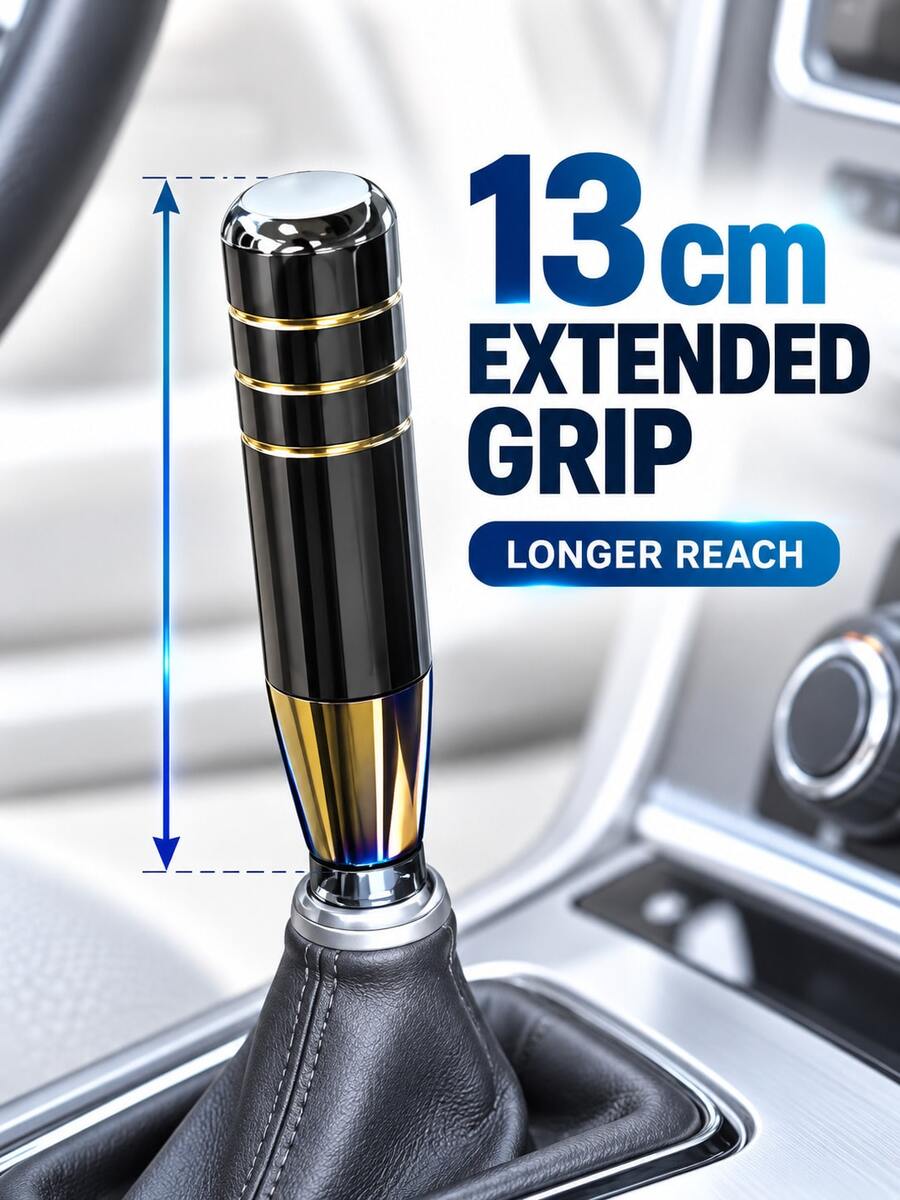 1pc Car Modification Gear Shift Knob Extended Original Car Replacement Personalized Universal Blue Burnt Alloy Gear Shift Knob - A - View 1