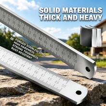 Stainless Steel Straight Ruler, Metric Centimeter Scale, Thickened Steel Saw Blade Quenched Steel Ruler, Woodworking Measuring And Marking Ruler, Multi-Function Car Ruler 52cm - Thickened Stainless Steel Ruler - View 3