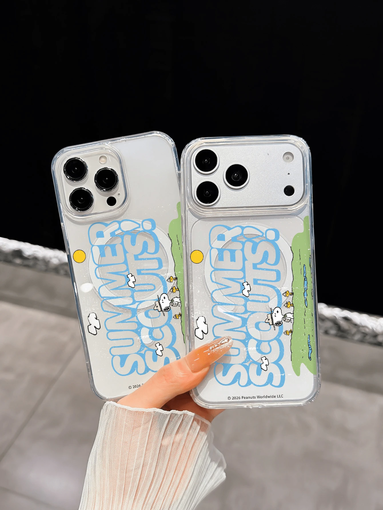 Miniso Official Snoopy Transparent Full Coverage Phone Case Compatible With IPhone 17 Pro Max, 17, 16 Pro Max, 15 Pro Max, 16 Pro Max, 14, 13, 12, 11, 14 Pro, 15 Plus, 12 Pro, 16 Plus, XS, 14 Pro Max, 13 Pro And Other Models, Cute Cartoon Print - Clear - View 1