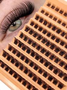 120pcs Reusable Natural Curly False Eyelash Clusters DIY Lash Extensions Fluffy Soft Comfortable - D - View 2