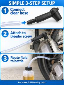 2/1pc Set Car Brake Fluid Bleeder Connector, Oil Pump Adapter, Brake Fluid Replacement Suction Tube Connector, Quick Change Connector, Clutch Fluid Replacement Tool, Universal Car Brake Bleeder Adapter, Suitable For Cars, Trucks, Car Maintenance And Garage Repair - Multicolor - View 5
