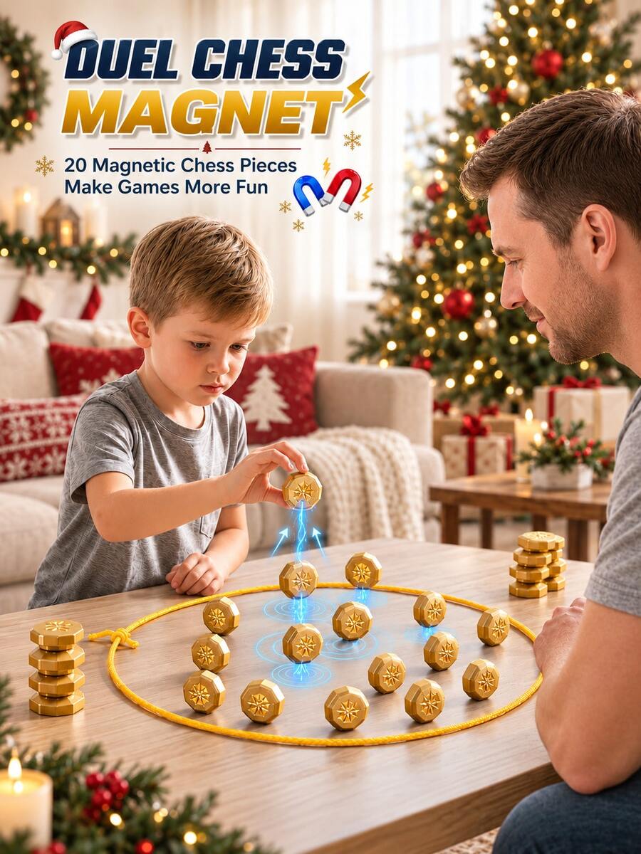 Magnetic Chess Game, Educational Strategy Game, Magnetic Game With Rope, Suitable For Family, Party, Travel And Camping, Suitable For Children And Adults 2-Player Game