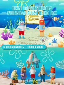 Bikini Bottom Residents - Quirky Plush Blind Box, Plush Keychain Toy Blind Box Collection, Plush Keychain Blind Box, Cartoon Keychain, Suitable For Bag Decoration, Anime Collectible Toy, Halloween, Christmas Mystery Box - Multicolor - View 1