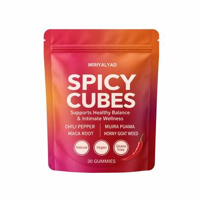 Miriyalyad Natural Herbal Spicy Cubes Gummies With Maca Root &   Puama Chili Pepper Formula, Vegan Gluten Free Dietary Gummies, 30 Gummies