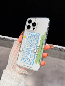 Miniso Official Snoopy Transparent Full Coverage Phone Case Compatible With IPhone 17 Pro Max, 17, 16 Pro Max, 15 Pro Max, 16 Pro Max, 14, 13, 12, 11, 14 Pro, 15 Plus, 12 Pro, 16 Plus, XS, 14 Pro Max, 13 Pro And Other Models, Cute Cartoon Print - Clear - View 3