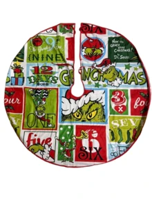 The Grinch 1件裝聖誕樹裙 多圖案聖誕樹底座套 節日主題居家派對聖誕裝飾 - 多色 - 查看 11