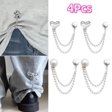 2/4/6/8/10Pcs Multi-Functional Clothing Clips, Suitable For Hemming, Metal Star, Heart, Bow Shirt, Pants, Clasp, Decoration, Long Jeans Leg Cuff Button Chain Magnetic Buckle, Clothing Accessories - Multicolor - View 22