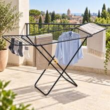 Tendedero de Ropa Plegable con Alas, Color Negro, para Interior y Exterior, Gran Capacidad - negro - Ver 2