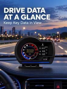 OBD + GPS HUD P6 Car OBD Head Up Display HUD On Board Computer Digital Speedometer Water Temp Fuel Consumption Slope Meter - Head-up Display - View 3