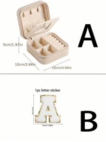1pc Travel Jewelry Box With Mirror, Mini Jewelry Organizer For Necklace And Earring Storage, Pink Travel Essential, Suitable As Gift For Women, Large Capacity, Portable Jewelry Storage Box. - Multicolor - View 6