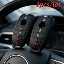 2pcs Car Key Case Covers For A C E S G Class W177 W205 W213 X167 W222 CLA GLE GLB GLS AMG Maybach Shell Accessories Protection - Multicolor - View 2