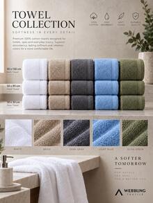 Premium  Cotton Hotel Towel Collection - Grey - View 2