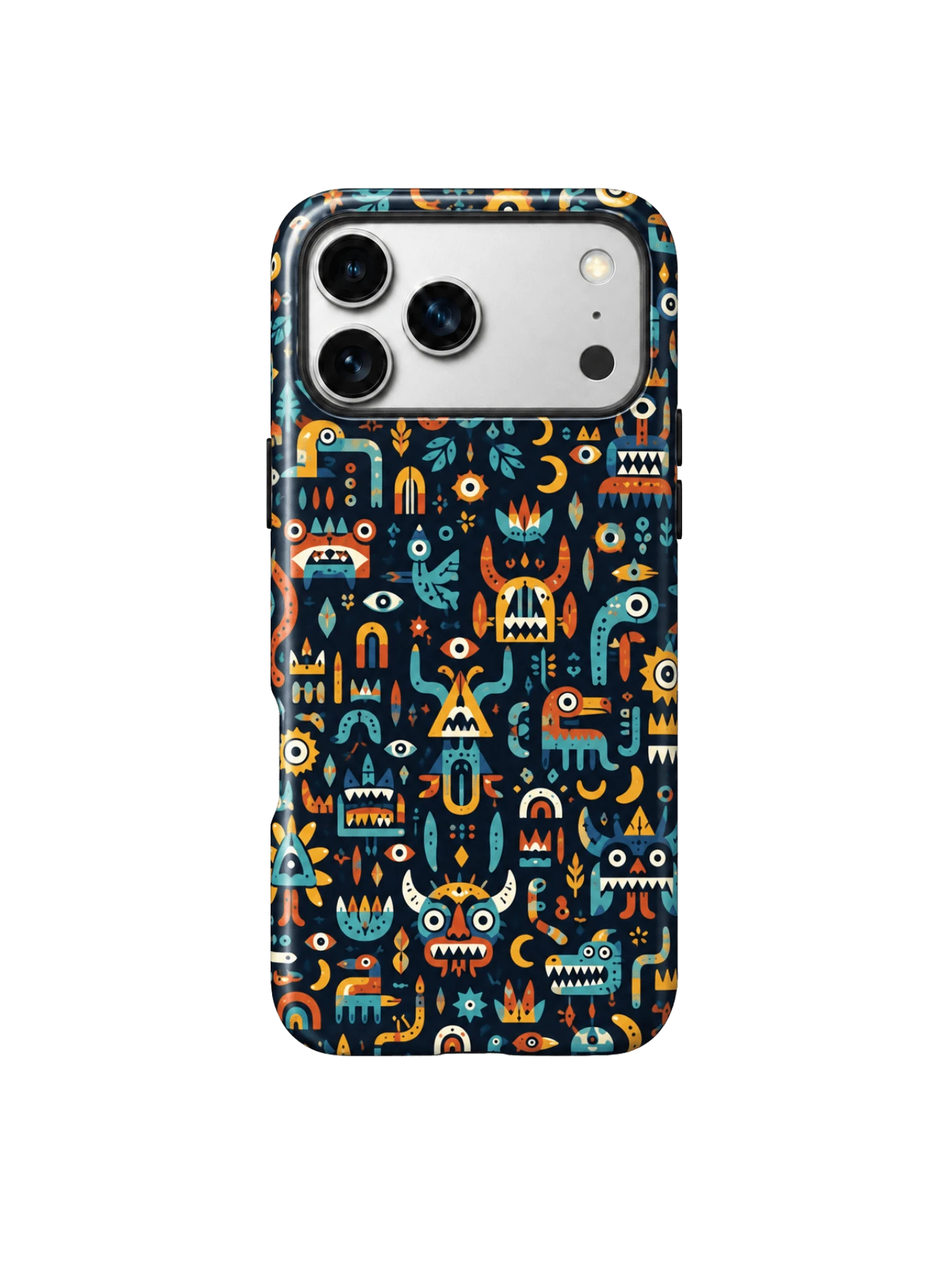 拼色小怪獸手機殼,時尚薄膜+透明二合一亮面加厚保護殼,適用於 iPhone 12 13 14 15 16 17 18-FL-2LH - 黑色 - 查看 1