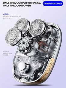 SKYWORTH 1pc IPX7 Waterproof Mini Portable Electric Shaver, Gentle Shaving, Compact & Easy To Carry, Fully Washable - Yuan Shi 3-head - View 5