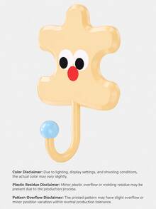 Cute Cartoon Puzzle Shape Adhesive Hook, No Drill Wall Mount Hanger, Colorful Versatile Self Adhesive Hook For Bag Hair Accessory Key, Room Wall Decor, Kitchen Bathroom Bedroom Dorm Office Organization, Christmas Valentine's Day Gift - Multicolor - View 13