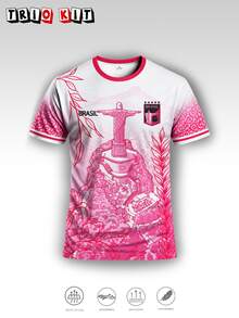 Men's Brazil Football Jersey T-Shirt, Rio De Janeiro Inspired, Suitable For Matches, Streetwear, Parties And Daily Wear, For Men, Teens, Fans, Gift - White - View 2