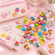 30/120/300/600pcs Random Style Cute Eraser Set - Mini Animal Erasers, Suitable For Classroom Rewards And Party Favors, Collectible Desk Pets - Various Fun Pet Shaped Stationery, Student Rewards And Treasure Box Fillers, Fun Erasers, Classroom, Cute Eraser Tools - Multicolor - View 12