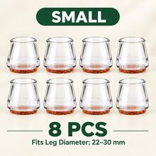 Silicone Chair Leg Caps With Felt Lining, Non-Slip, Noise-Reducing, 8pcs/16pcs/24pcs Optional Sizes, Transparent Silicone Material, Floor Protector. Suitable For Kitchen, Bedroom, Living Room - Transparent and Light Brown - View 13