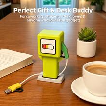 1pc Funny Mini Fuel Pump Shaped Charging Cable Organizer, Cartoon Desktop Phone Charging Station, Cute Desktop Decoration Cable Management, Gift For Colleagues And Students - Cable Organizer - View 4