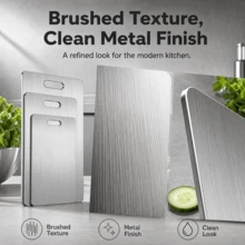 1pc/2pcs/3pcs/Stainless Steel Cutting Board, Kitchen Cutting Board, Dishwasher Metal Cutting Board, Set Kitchen Meat, Fruit, Vegetable Cutting Board, Mother's Day, Valentine's Day, Durable - Silver - View 5