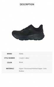 Hoka Bondi 9 Series Men's Sport Shoes 1162011 - Black 1162011-bBLC - View 8