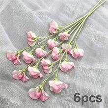 3件/6件裝逼真人造甜豌豆花，栩栩如生仿真鐵絲筷花束，婚禮訂婚塑料花卉裝飾，居家裝飾人造植物，高品質抗氧化耐用，工藝精湛，適用於婚禮布置、新娘花束、花園、庭院與家居裝飾，情人節、復活節、母親節、父親節最佳禮物 - 彩色 - 查看 15