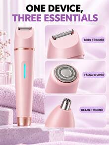 SKYWORTH 3-In-1 Women's Electric Epilator, Rechargeable Facial Shaver, Body Trimmer And Nose Hair Trimmer, Portable Type-C Grooming Tool - View 4
