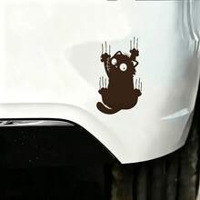 1pc Waterproof Scratch-Resistant Fun Premium Cat Sticker, Easy To Apply - Suitable For Car Bumper, Laptop, SUV, Truck, Car, Cute Design, Ideal Christmas Gift - A - View 2