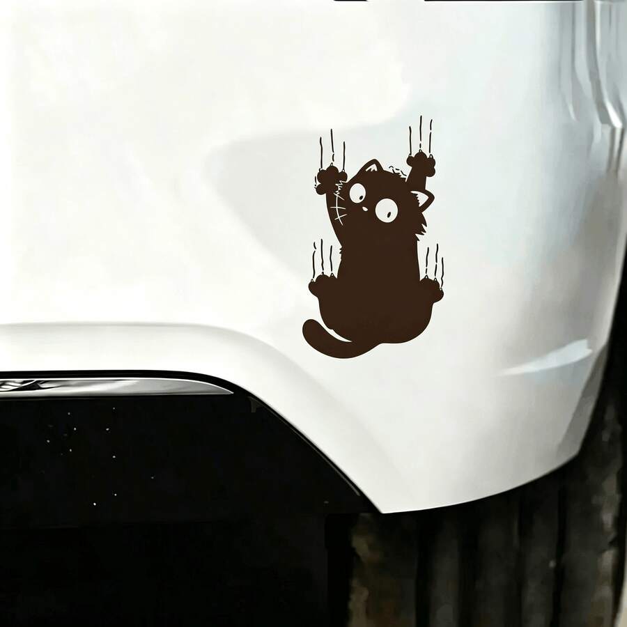 1pc Waterproof Scratch-Resistant Fun Premium Cat Sticker, Easy To Apply - Suitable For Car Bumper, Laptop, SUV, Truck, Car, Cute Design, Ideal Christmas Gift
