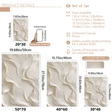 1pc Beige Abstract 2D Relief Wall Art, Modern Minimalist Home Decor, Suitable For Living Room Bedroom, Wall Art Canvas (Optional Frame) - A - View 9