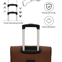20/24/28 Suitcase, Hardshell/Softshell, Impact-Resistant, Expandable Section For Extra Capacity, Trolley Case, Storage Case, Carry-On, Checked Luggage - Dark Brown - View 3