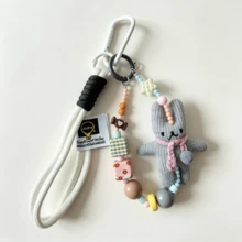 New Cute Rabbit Pendant Cartoon Animal Keychain Backpack Hanging Ornament Bag Charm Accessory, Fashionable Gift For Women, Saudi National Day Supplies, Bag Decoration, Love Amulet - Multicolor - View 4