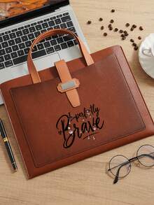 Classic Imperfectly Brave Slim Briefcase Laptop Bag,Briefcase And Messenger Bag Functions Spacious Interior Capacity For Laptop And Other Items - Multicolor - View 7