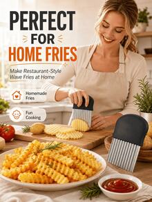 SMEGGEMS 1pc Multi-Function Kitchen Knife, Patterned Blade, Potato Cutter, Wolf Tooth Potato Slicer, Wavy Potato Slicer, French Fries Cutter, Multi-Function Vegetable Slicer, Potato Slicer, Slicing Knife - View 4